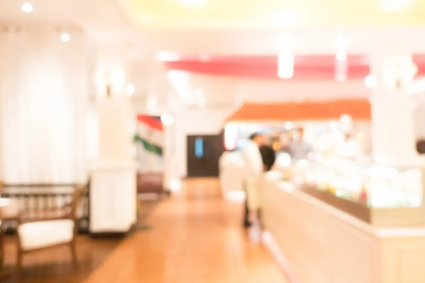 Verschwommener Hoteltresen